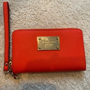 Orange Michael Kors Wallet
